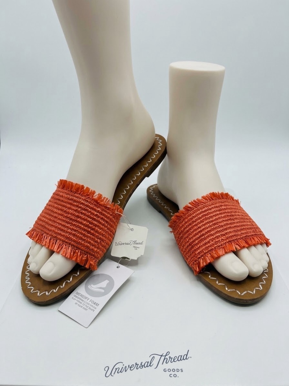Universal Thread Orange Raffia Slide Sandals